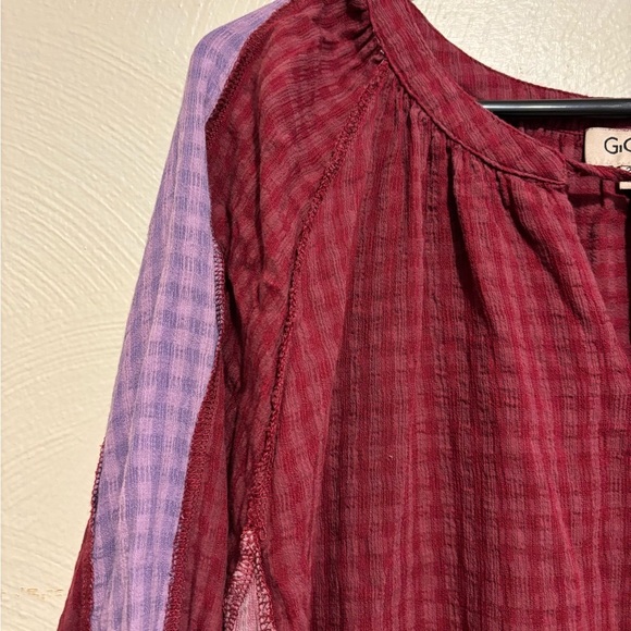 Red Tie Front Relaxed Blouse - Picture 6 of 8